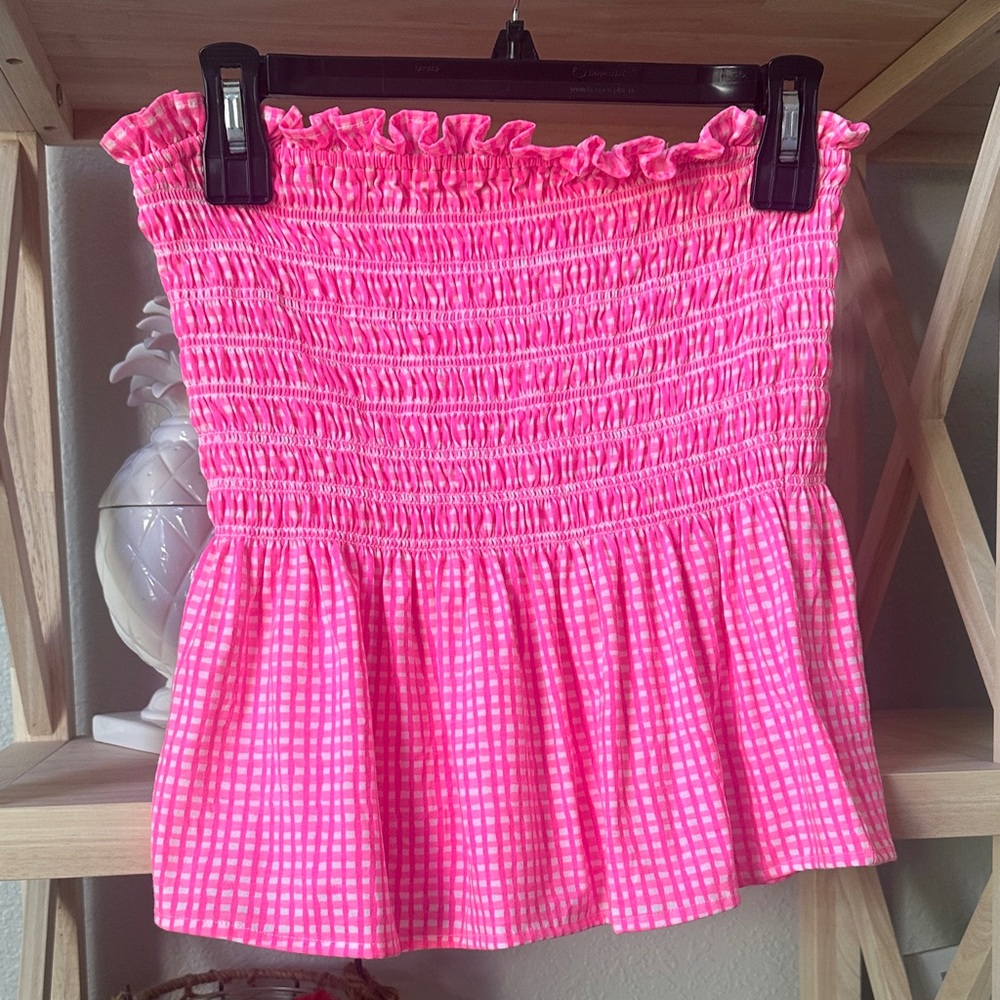 Lilly Pulitzer Pink Gingham Tube Top